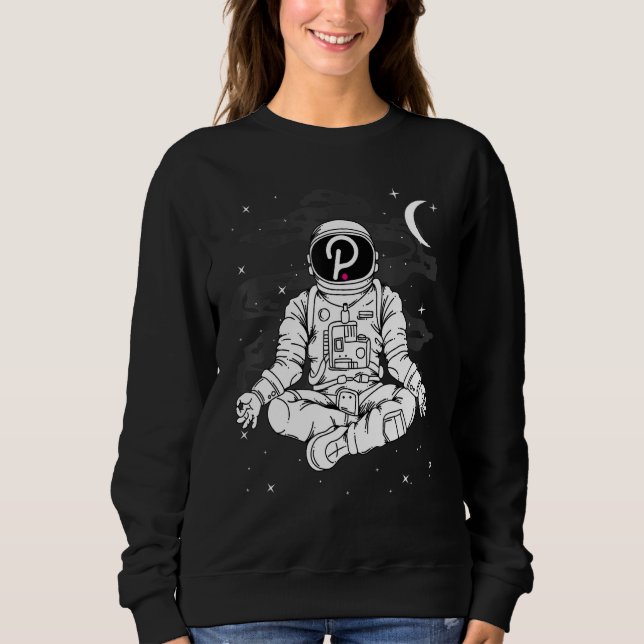 Astronaut Yoga Polkadot Dot Coin To The Moon Crypt T Shirt (Framsida)