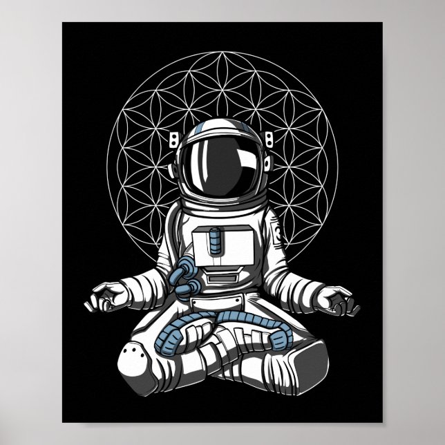 Astronaut Yoga Space Meditation Poster (Framsidan)