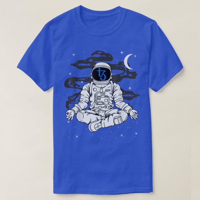 Astronaut Yoga Tezos XTZ Coin To The Moon Crypto T T Shirt (Design framsida)
