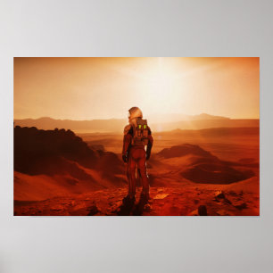 Astronaut Yta i MARS. Den första martian Poster