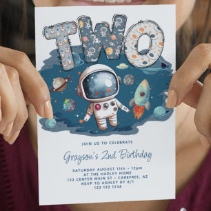 Astronaut Yttre rymden Raket 1-årsfest Inbjudningar