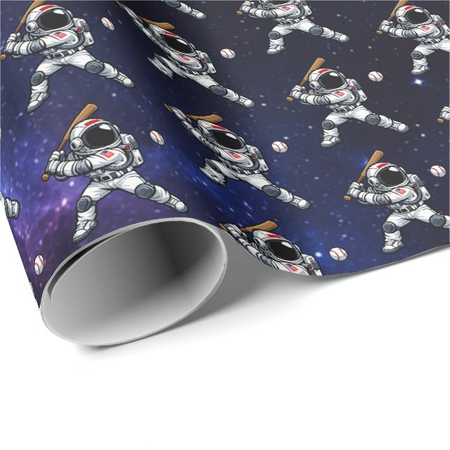Astronautbaseboll Presentpapper (Rullad Hörn)