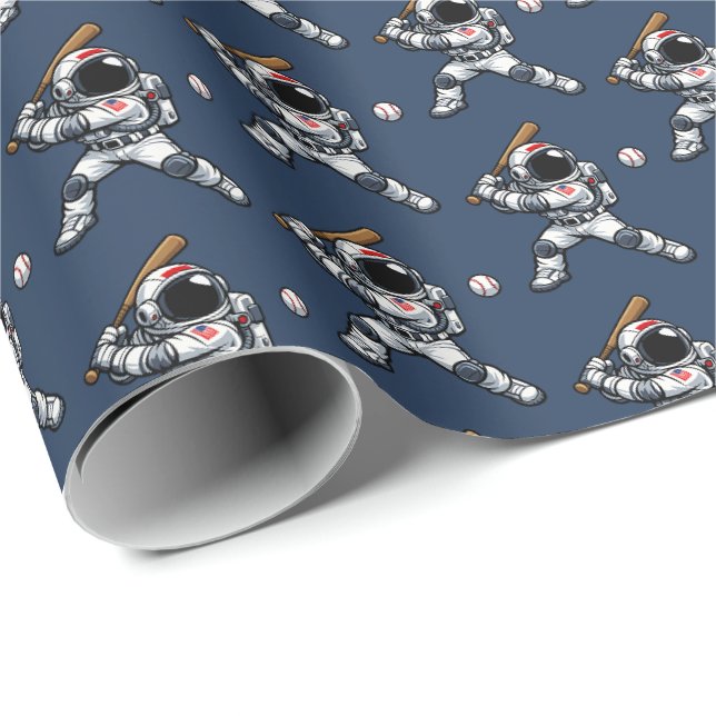 Astronautbaseboll Presentpapper (Rullad Hörn)