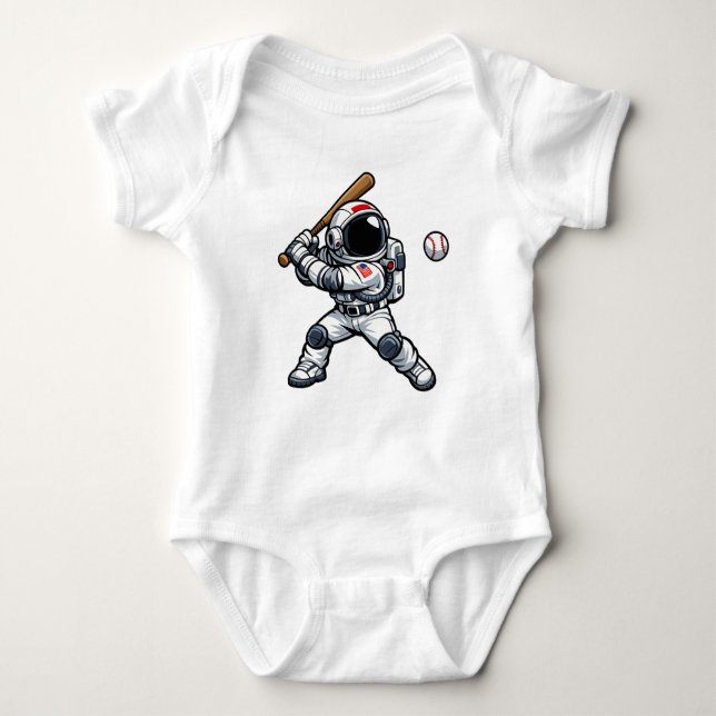 Astronautbaseboll T Shirt (Framsida)