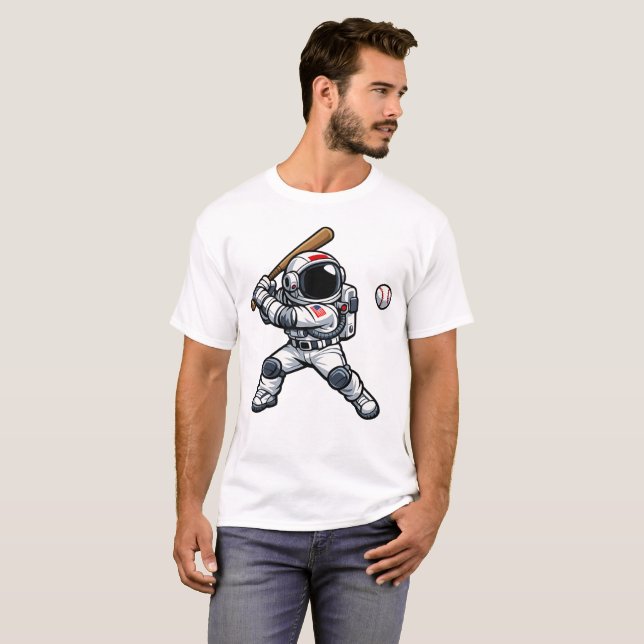 Astronautbaseboll T Shirt (Hel framsida)