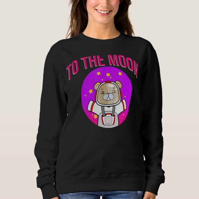 Astronautbjörn vid Måne krypto T Shirt (Framsida)