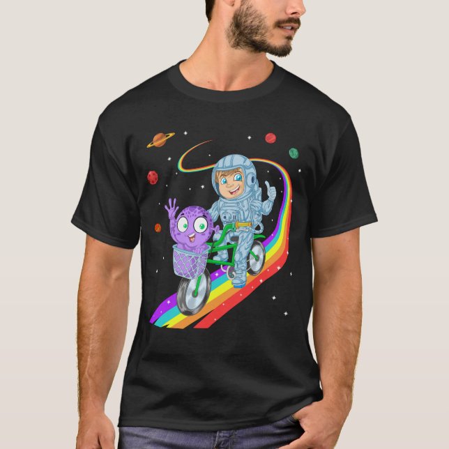 Astronautcykling T Shirt (Framsida)