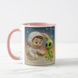 astronaute et alien mignon mugg