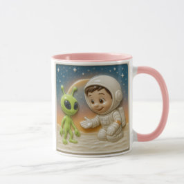 astronaute et alien mignon mugg