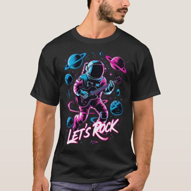 Astronauten Låt oss Sten T Shirt (Framsida)