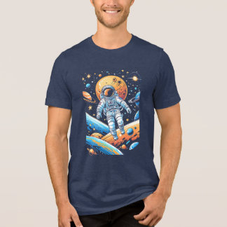 Astronautens borttappad i rymden omgiven av planet t shirt