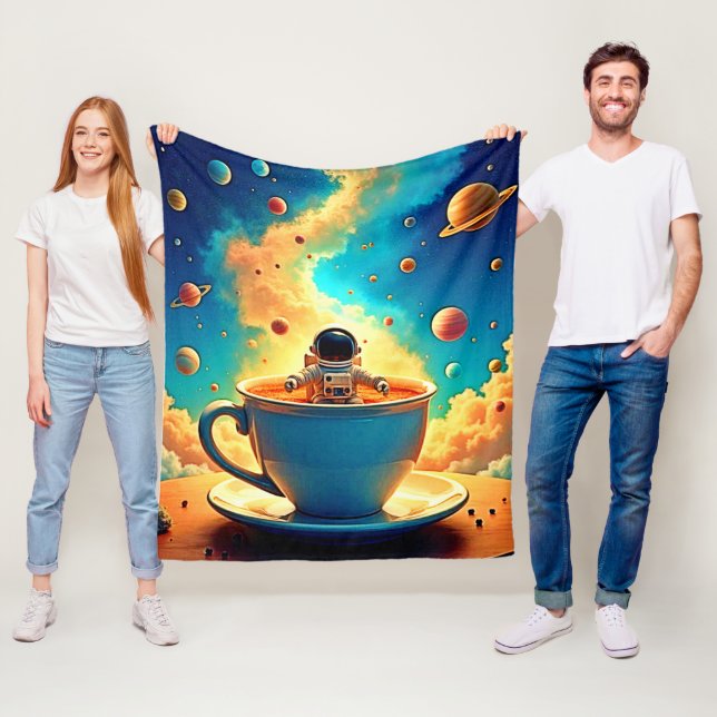 Astronautens Coffee Cosmos Resa Fleecefilt (På plats)