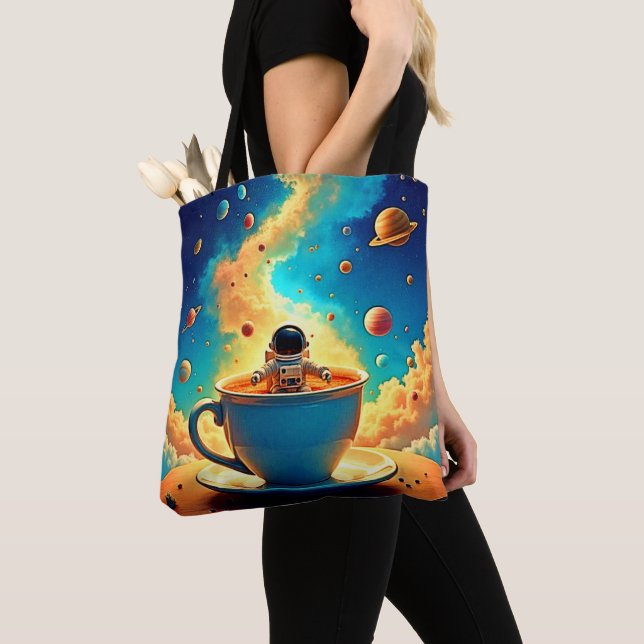 Astronautens Coffee Cosmos Resa Tygkasse (Närbild)