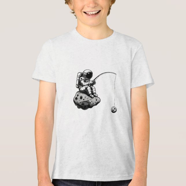 Astronautens fiskeläge Galaxy Space Party Rocket T Shirt (Framsida)