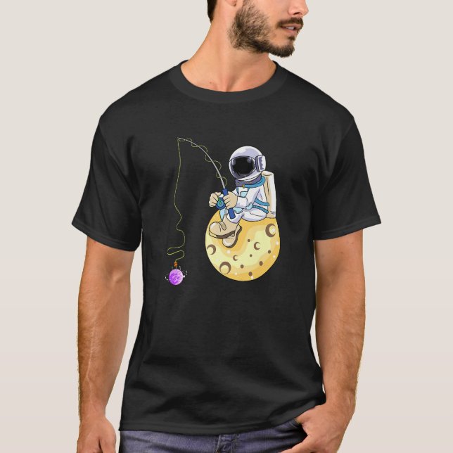 Astronautens fiskeplan för ost t shirt (Framsida)