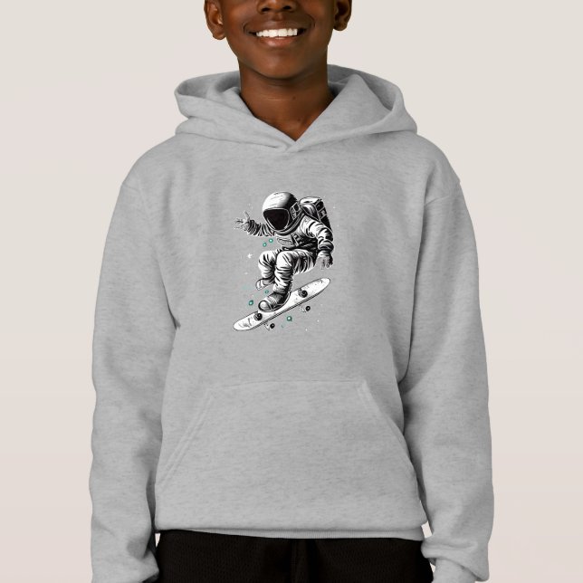 Astronautens kosmetiska skateboard Äventyr T Shirt (Framsida)