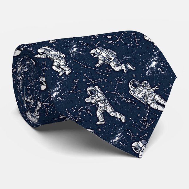 Astronauter bland stjärnorna och zodiacs slips (Rullad)