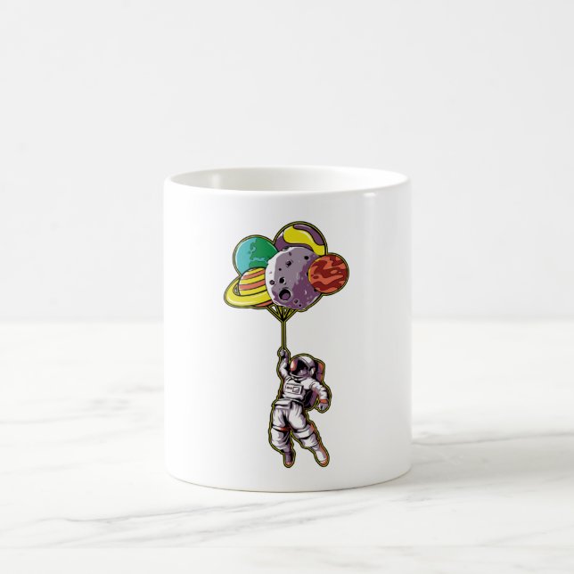 Astronauter flyger ut i rymden kaffemugg (Center)