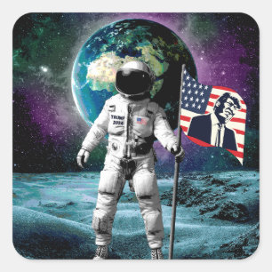 Astronauter för Trump 2024-inbjudan Fyrkantigt Klistermärke