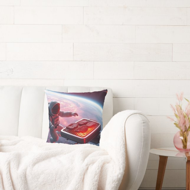 Astronauter Frying Chicken i rymden - funny & Uniq Kudde (Soffa)