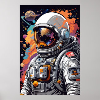 Astronauter i rymden poster