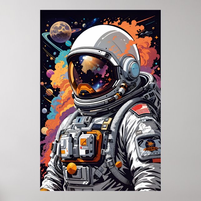 Astronauter i rymden poster (Framsidan)