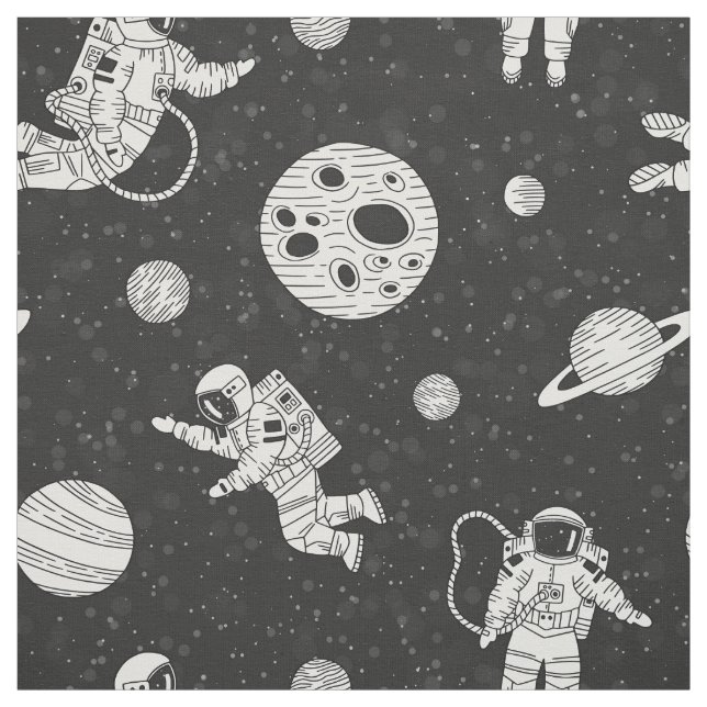 Astronauter i svart och vitt rymden tyg (Provkarta)