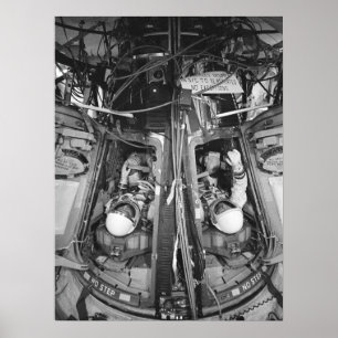 Astronauter insatta i Gemini 6A rymdfarkoster Poster