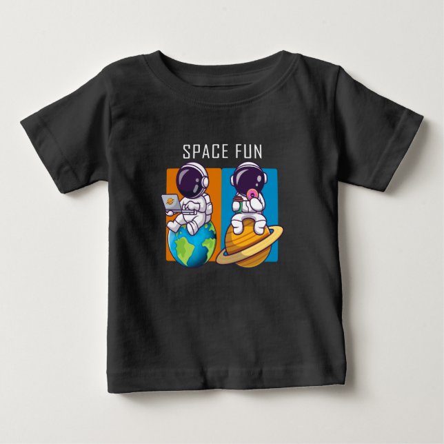 astronauter med rymd-roligt, illustration t shirt (Framsida)