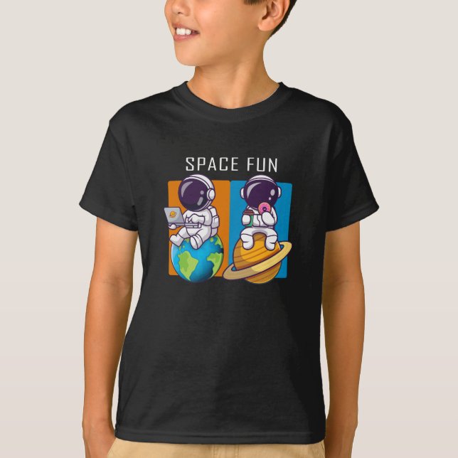 astronauter med rymd-roligt, illustration t shirt (Framsida)