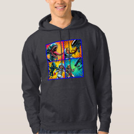 Astronauter mot Alien Pop Art Hoodie