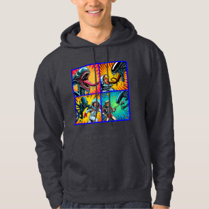 Astronauter mot Alien Pop Art Hoodie