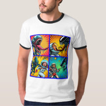 Astronauter mot Alien Pop Art