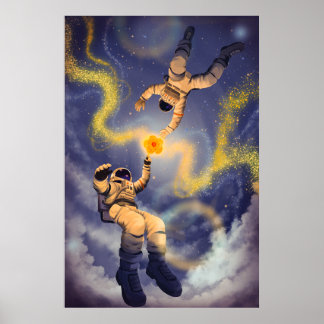 Astronauter och stjärnstoft affisch