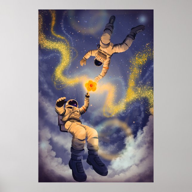 Astronauter och stjärnstoft affisch  (Framsidan)