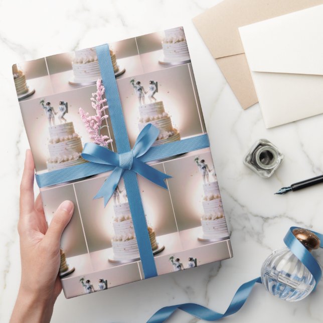 Astronauter på en skiktad Bröllop-kummel Presentpapper (Gifting)