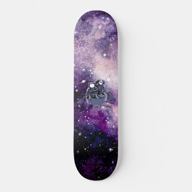 Astronauter paddlar genom rumtiden  mini skateboard bräda 18,5 cm (Framsida)
