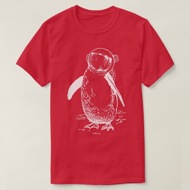 Astronauter penguin, konsthantverk t shirt (Design framsida)