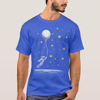Astronauter som flyger med ballonger t shirt