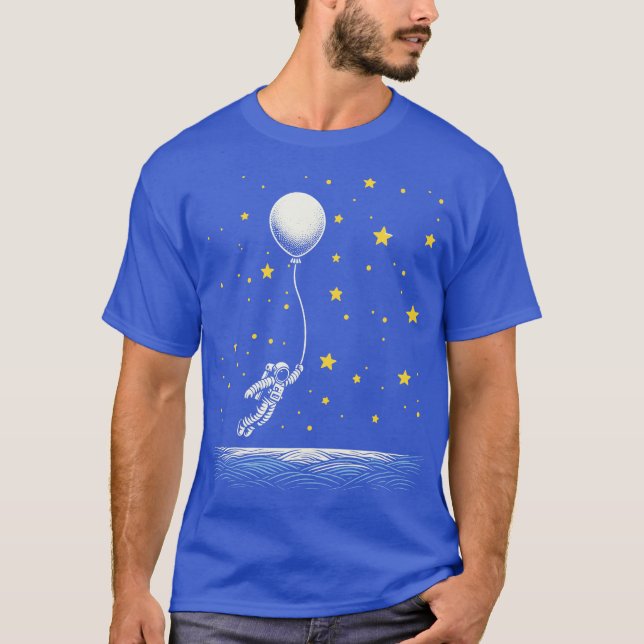 Astronauter som flyger med ballonger t shirt (Framsida)
