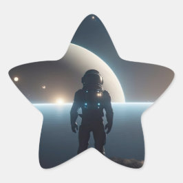 Astronauter som flyter i universum stjärnformat klistermärke