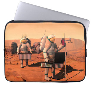 Astronauter som installerar väderutrustning på Mar Laptop Fodral