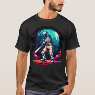 Astronauter spelar baseboll i rymden t shirt