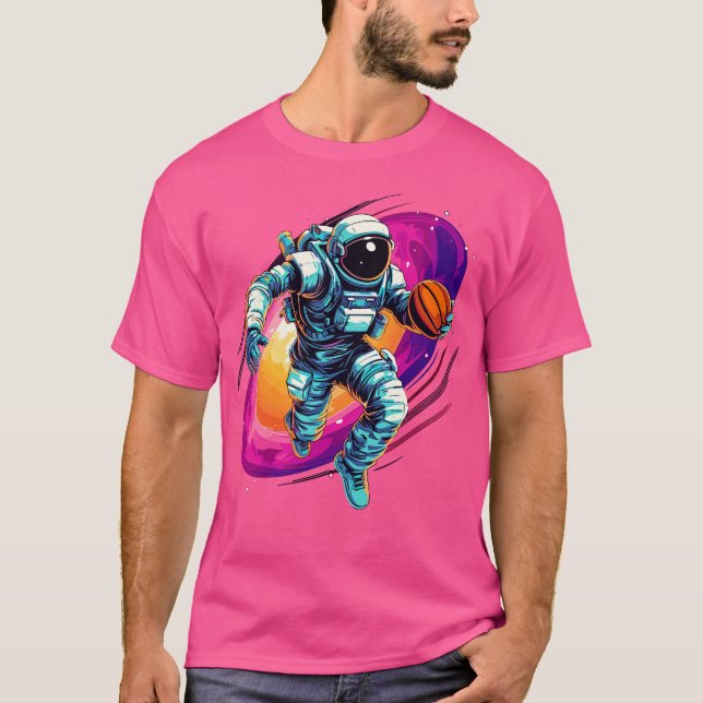 Astronauter spelar basket i rymden 1 t shirt (Framsida)