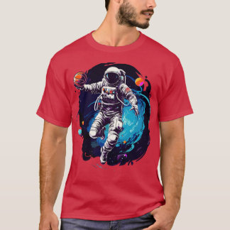 Astronauter spelar basketboll i rymden t shirt