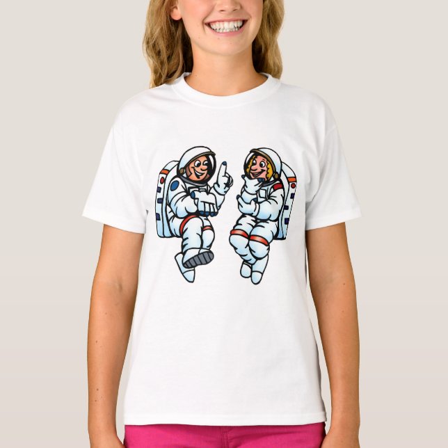 Astronauter Tjej T-Shirt (Framsida)