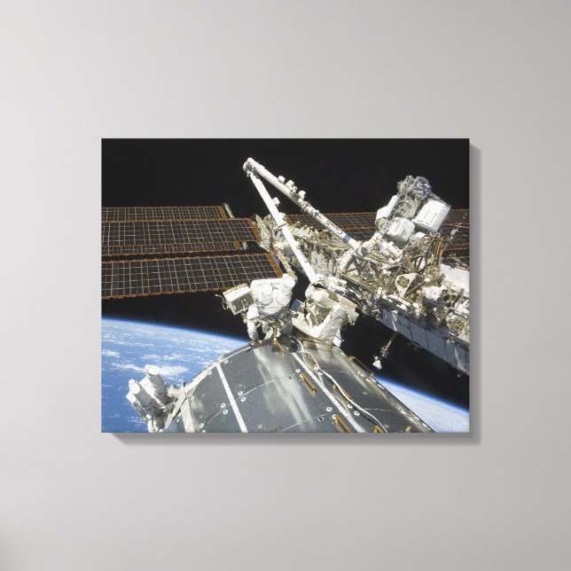 Astronauter utför en rad uppgifter canvastryck (Framsida)