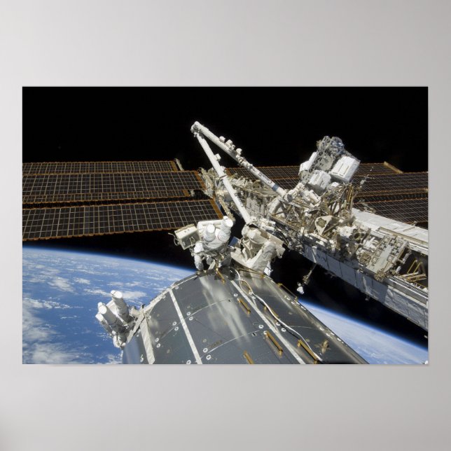 Astronauter utför en rad uppgifter poster (Framsidan)