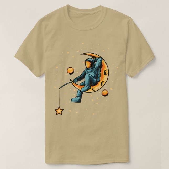 Astronautfiske efter stjärnorna Shirt - Lönnrymd T T Shirt (Design framsida)