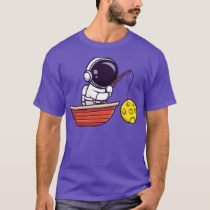 Astronautfiske Måne vid Tecknaden till sjöss T Shirt